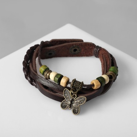 Bracelet Skin "Low Blobo" hippie, brown color, l = 22.5 cm