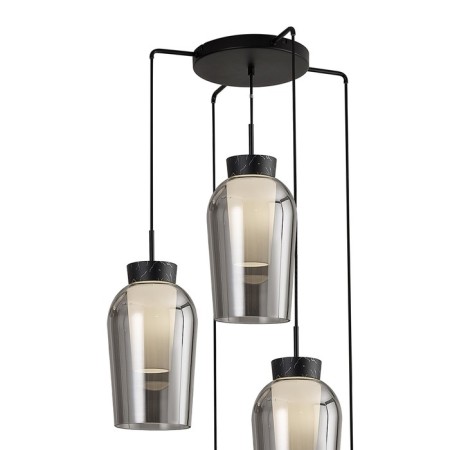 Mantra Nora, E27, 5x20W chandelier, black color, marble