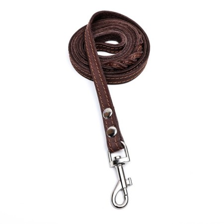 Leather leather single -layer long, 2 m x 1.6 cm, brown-1
