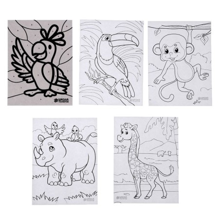 Set for creativity: a set for drawing and mosaic sticker "Funny animals"-3