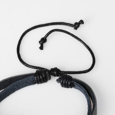 Bracelet Unisex "Grand" anchor, black color with silver-gold, d = 7 cm-1