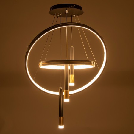 Chandelier "Circles Neo" 2+3LED 140W 3 black modes 60x60x4-85 cm-4