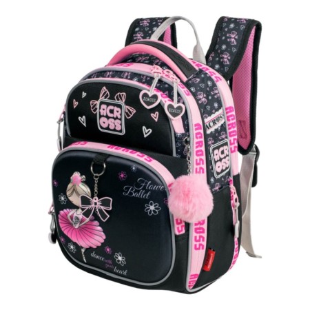 School backpack by Ergon. Spray Across 178 35*26*14 Virgo + Pen, Burner Cher/Rose 24-178-7-1
