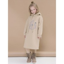 Dress for girls, height 110 cm, beige color