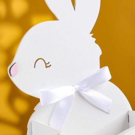 Kashpo wooden "Bunny" 13x7.5x22 cm white-5