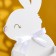 Kashpo wooden "Bunny" 13x7.5x22 cm white