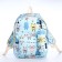School backpack from textiles on a zipper, 3 pockets, pencil case, blue color