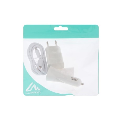 Set for charging 3 in 1 Luazon UC-30, Azu 2.1/1a, Type-C 1a, 1 m, SZU 1A, White-4