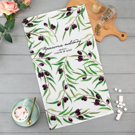 Towel kitchen shade “Beauty everywhere” 35x60 cm, 100% cotton, 160g/m2