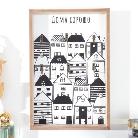 Decorative woods "houses" 30x20x3 cm