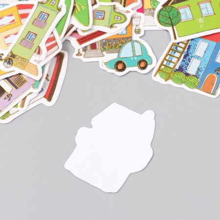 Stickers for creativity "houses" embossing gold set 48 pcs 9x7x0.8 cm-4