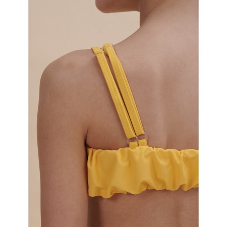 Bathing suit for girls, height 104-110 cm, yellow color-4