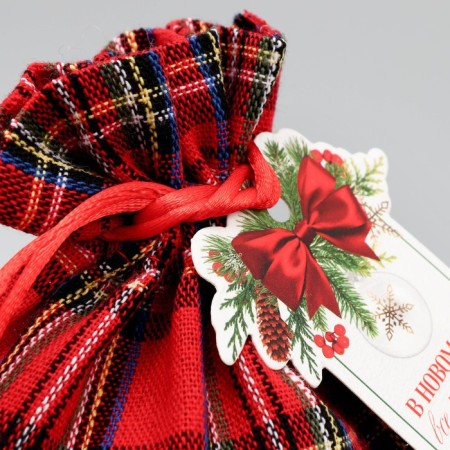 Bag Gift canvas “With new desires”, 16 x 23 cm +/- 1.5 cm, New Year-3