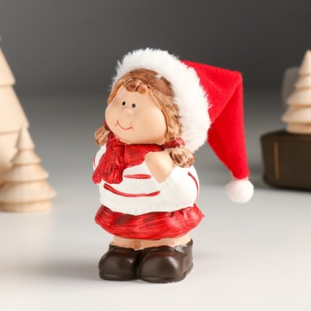 Souvenir Ceramics "Baby in a red cap and scarf" 5x4x14.2 cm-3
