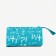 Cosmetic bag with zipper, turquoise color