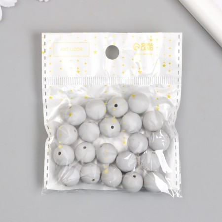 Beads for creativity plastic "Gray Storm" matte D = 1.2 cm set 20 g-3