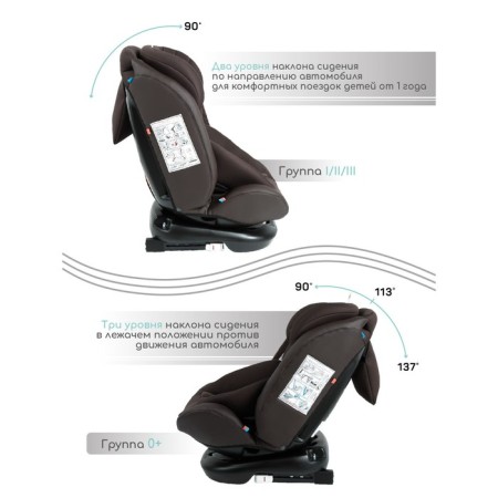 AMAROBABY BRILIANT, ISOFIX fastening, class D, group 0+/1/2/3 (0-36 kg), brown color-7