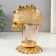 Climber Metal, glass for 1 candle "tree with leaves" d = 4.7 cm, gold 14.7x9.3x15 cm