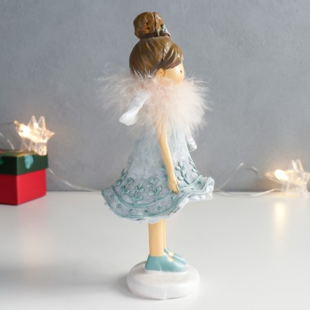 Souvenir Polystone "Girl in a blue dress with a snowflake" 8.5x8x20 cm-1