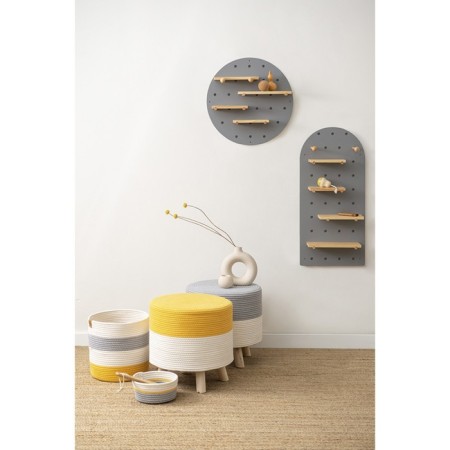 Puff Devy, 400 × 400 × 400 mm, beige / gray color-6