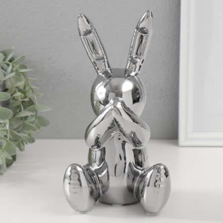 Souvenir Ceramics "Bunny hid the nose" silver 11x12x22 cm