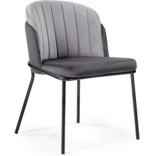 Siolim Metal/velor stool/velor, black/light gray 54x60x76 cm