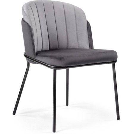 Siolim Metal/velor stool/velor, black/light gray 54x60x76 cm