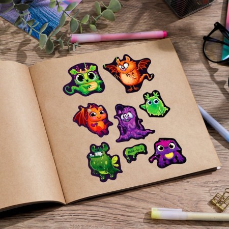 Paper stickers "Monster", 11 × 16 cm-2