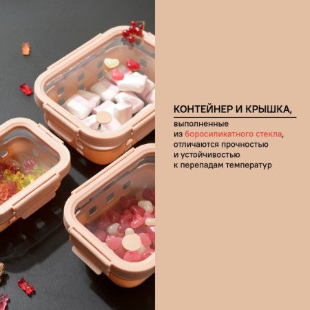 Container for baking, storage and carrying of products in the Smart Solutions cover, beige color, 640 ml-9
