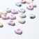 Acrylic bead "English letters" mix, heart 12 × 12 mm, color mix