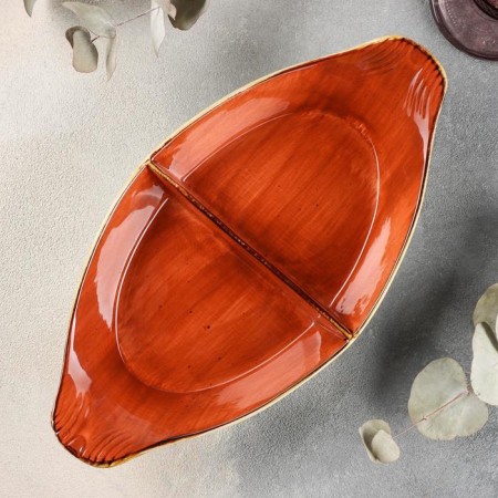 Menzhitsa ceramic 2 cells "sapphire", 29.5 × 16 × 6 cm, color orange color-1