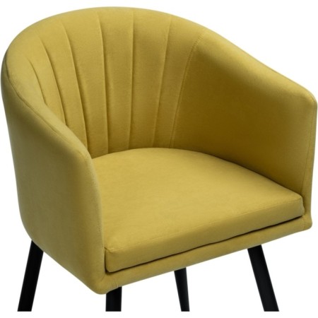 Stool on a metal frame of the jack metal/velor, black/yellow 59x57x83 cm-4