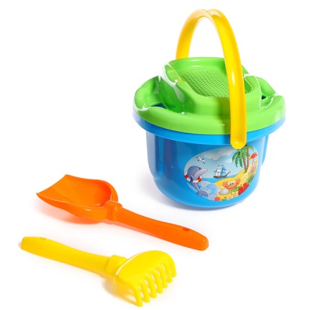 Sanding set No. 193: large bucket, large strainer, spatula, robbery), Mix color-1