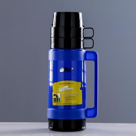Thermos 1 l, with a glass flask, 2 circles, 13.5 x 32 cm, mix-4