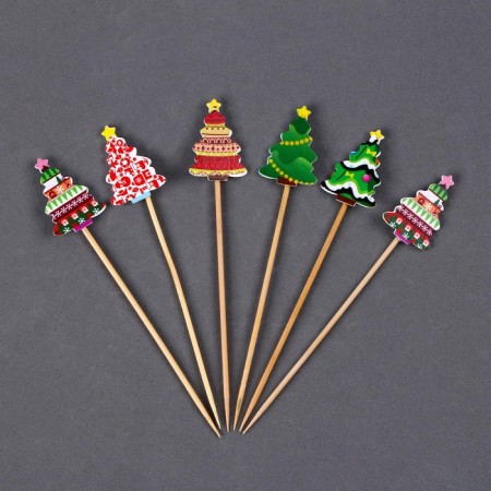 Skewers "Christmas trees", in a set of 6 pcs.-1