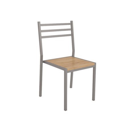 Alikante chair, 445 × 430 × 780 mm, chipboard, chrome color / oak craft golden