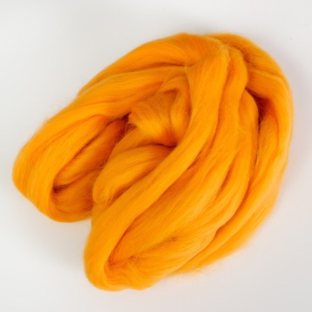 Fasting wool 100% half -toned wool 50 g (104, yellow)-1