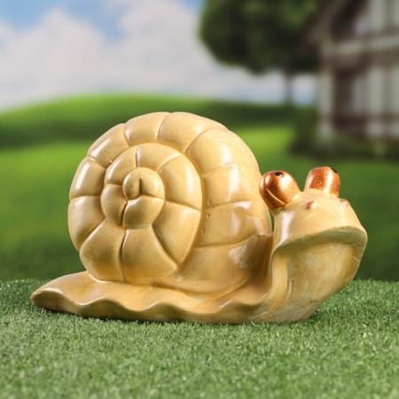 Garden figure "Snail" ivory, 28x16x12cm