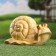 Garden figure "Snail" ivory, 28x16x12cm