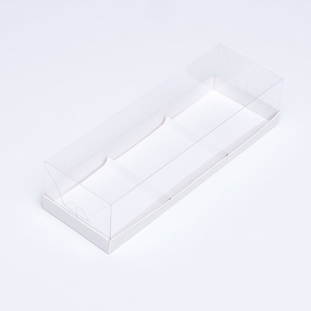 Box for mousse cakes 3 pieces, 26x8.5x6 white-1