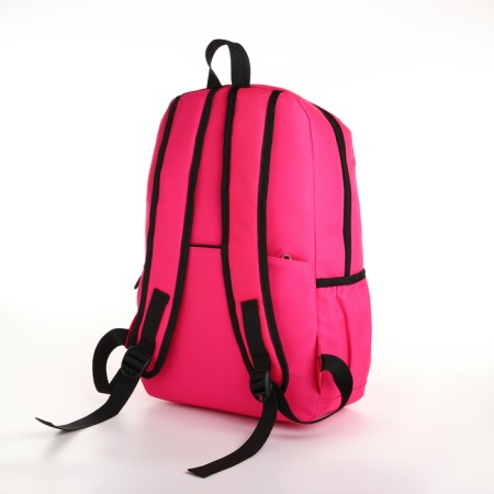 School backpack on a zipper, 4 pockets, pink color-3