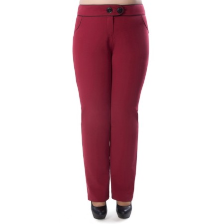 Female trousers, size 56, burgundy color-2