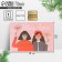 Happy New Year postcard on watercolor cardboard "Girlfriends", embossing, 10 x 15 cm, New Year