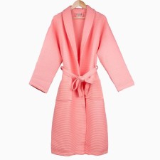 Unisex bathrobe Pamira, size S, coral color