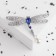 Brooch "Dragonfly" tail is mobile, the color is white-blue in silver