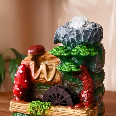 Fountain "Muhomor on Stones" 12x15x20 cm (with backlight)-1