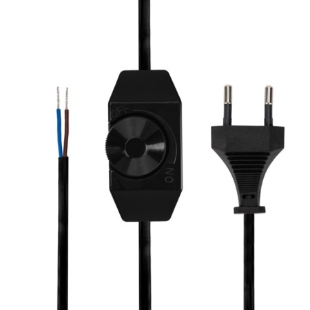 Network cord with dimmer, 2x0.75 mm², 2 m black rexant-1
