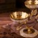 Brass Brass for 3 candles "Three Budons" with mother -of -pearl 25.5x10x18.5 cm
