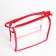 Lightning cosmetic bag, red/transparent color