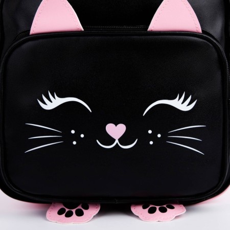 Baby backpack for a girl with a Kotik pocket, artificial leather, 27x23 x 10 cm-2